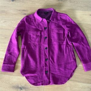 RW&CO. Deep Magenta Button-Up Shirt Jacket